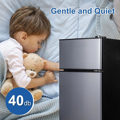 Mini Fridge with Freezer, 2.9 Cu.Ft Small Fridge, Energy Saving, Low Noise,7 Adjustable Thermostat, Double Door...