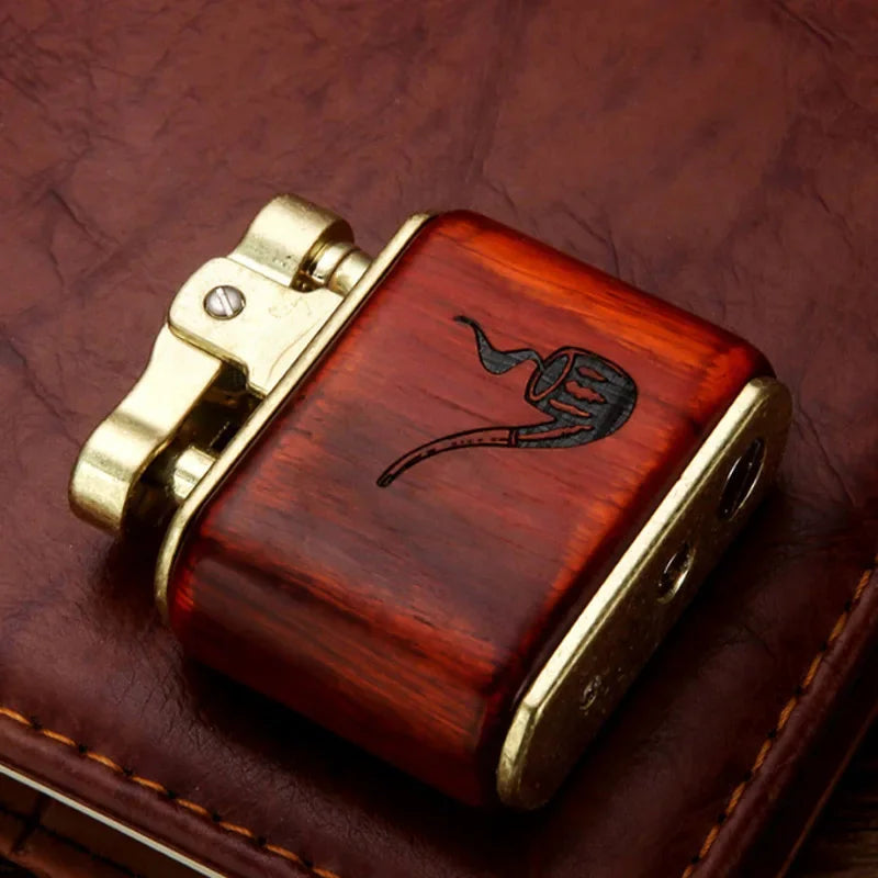 ZORRO Retro Kerosene Lighter Oil Gasoline Wood Metal Lighter Grinding Wheel Brass Core Cigarette Lighter Gadget...