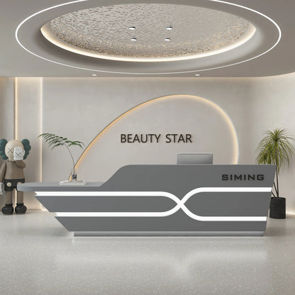 Organizers Company Reception Desks Luxury White Led Lights Reception Desks Welcome Minimalist Comptoire Accueil Trendy Furniture