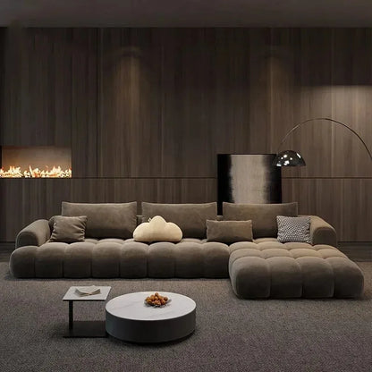 K Relaxing Fancy Sofa Cheap Stretch Brown Floor Recliner Sofa Puffs Sectional Juego De Muebles Para Sala Living Room Furniture - Kimlud
