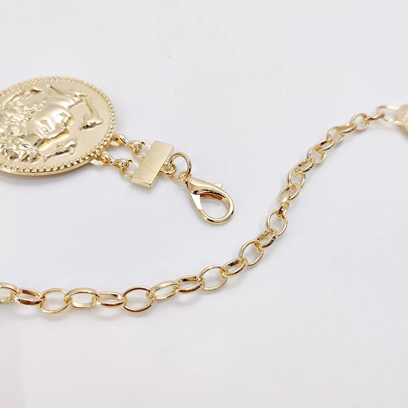 Fashion Gold Chain Belt Female Adjustable Dress Waistband Tassel Designer Belts For Women Luxury Brand Punk Goth  Accessory