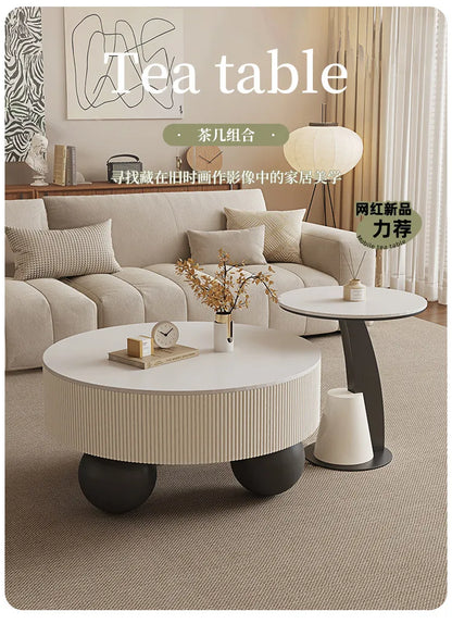 Round Designer Coffee Table Storage Nordic Aesthetic Minimalist Coffee Table Drawers Italian Simple Mesa Auxiliar Home...