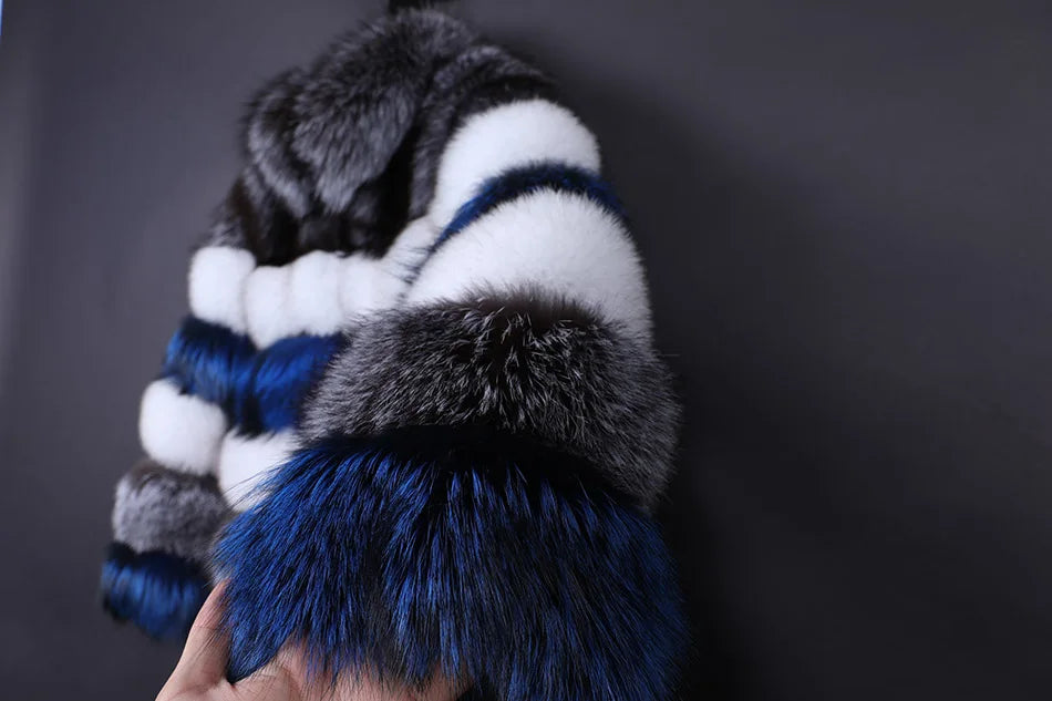 2025 Maomaokong Real Fur Coat Winter Women Silver Fox Fur Luxury Warm Thick Furry Fox Fur Coat Long Natural Fur Jackets