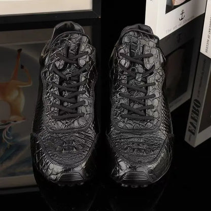 2025 new arrival Crocodile skin causal shoes men,male Genuine leather sneakers PDD620