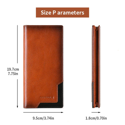 Wallet Men's Genuine Leather New Wallet Long Card Bag Storage Silver Foreskin Clip Hand-Held Bag Gift | Kimlud Mid Range...