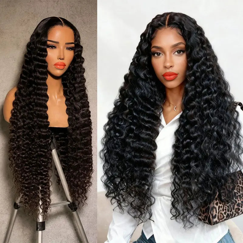 250 Density Deep Wave 13x4 Lace Front Human Hair Wigs Virgin Hair Wig Transparent Glueless Lace Frontal Wig Human Hair Lace Wigs