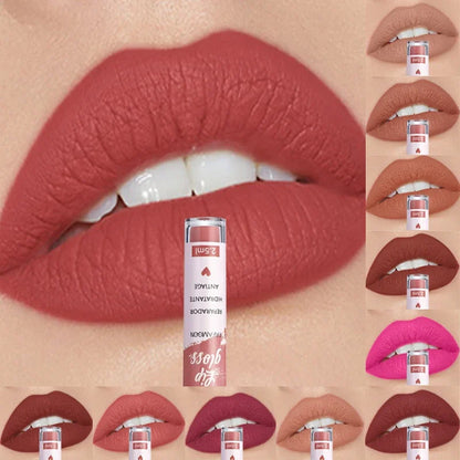 Rose Red Matte Liquid Lipstick Makeup Lip Glaze Moisturizing Waterproof Durable Lip Mud Non-stick Cup Lip Gloss Makeup...