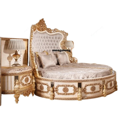 European Luxury Bed Solid Wood Princess Unique Romantic Adult Quality Designer Bed Modern Sleeping Wedding Beliche Furniture - Kimlud