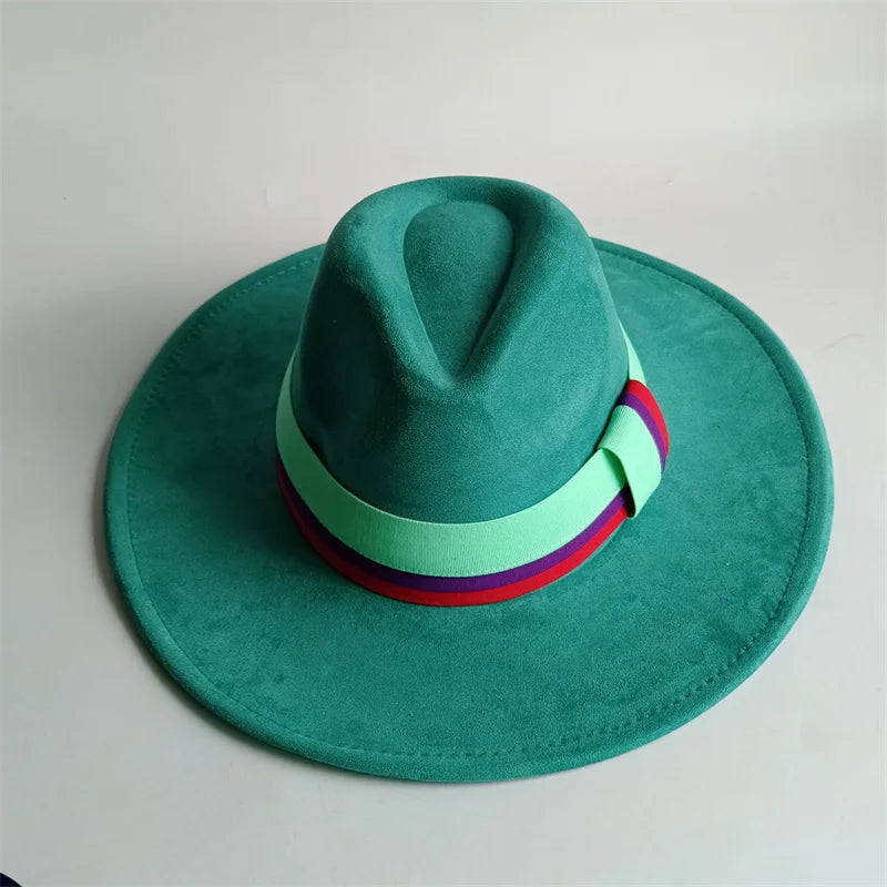 Grayish Brown Suede Hat Wide Brim 2026 NEW Fedora Hat Men Women Autumn Winter Felt Hats Classic Church Fedoras Chapeau...