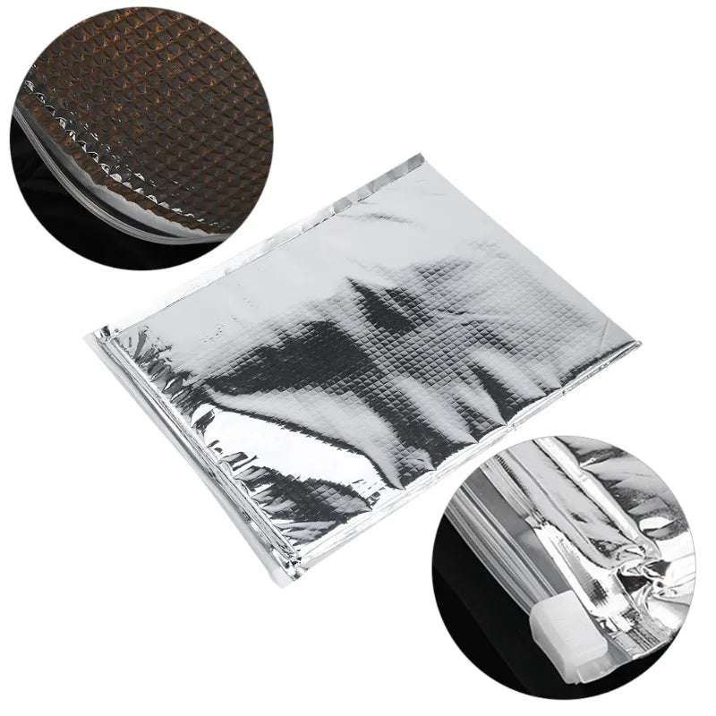 Relchoor 5pcs Insulated Food Storage Bag Aluminum Foil Insulated Reusable Bag Thermal Cooler Silver Outdoor Kitchen Food Bags