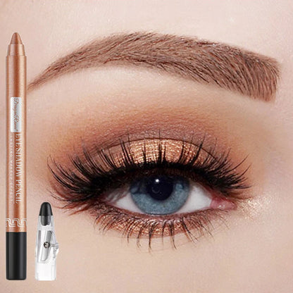 Metallic Blue Pearlescent Eyeshadow Pencil Stick Lasting Waterproof Smoky Glitter Grey White Purple Eye Shadow...