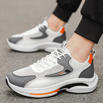 2026 New Men Sneakers Mesh Platform Shoes Fashion Outdoor Man Running Shoes Lace Up Breathable Men Shoes Durable Tenis Masculino