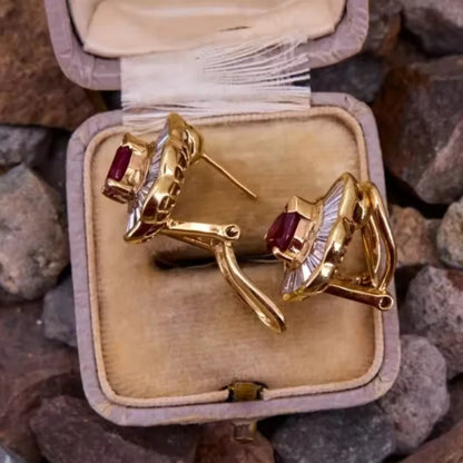 Europe and The United States Fashion Inlaid Zirconia Drop Earrings Women's Delicate and Elegant Temperament Party Jewelry Gifts