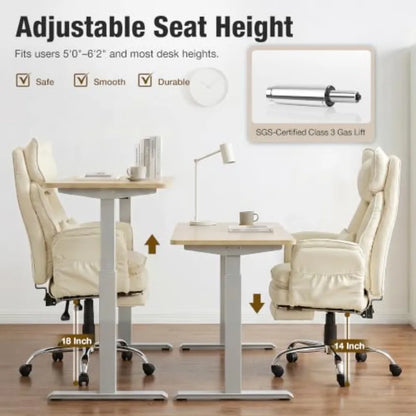 Office chair with criss cross design, PU leather material, black color, ergonomic footrest and flip-up arms for enhanced...