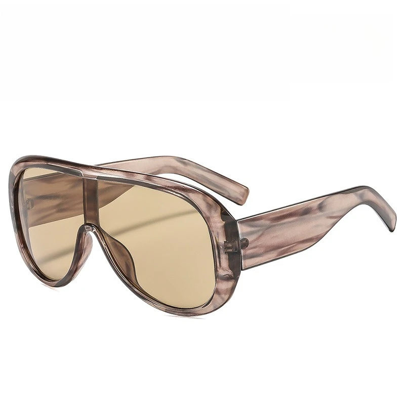 Oversized One Piece Large Frame Y2K Cat Eye Sunglasses for Women Men Retro Square Gradient Sun Glasses UV400 Decoration Shades