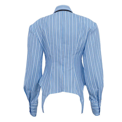 Vintage Stripe Printed Shirts Women Casual Office Long Sleeve Lapel Buttoned Shirt 2026 Spring WOMEN Shirt Korean Style...