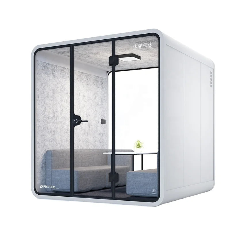 Meeting Pod Soundproof Acoustic Booth for 2 4 People Team Collaboration Huddle Space Open Office Customized Hot Sale