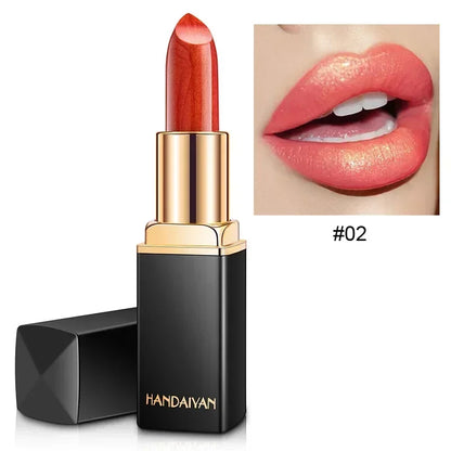 Brand Professional Lips Makeup Waterproof Shimmer Long Lasting Pigment Nude Pink Mermaid Shimmer Lipstick Luxury Makeup...