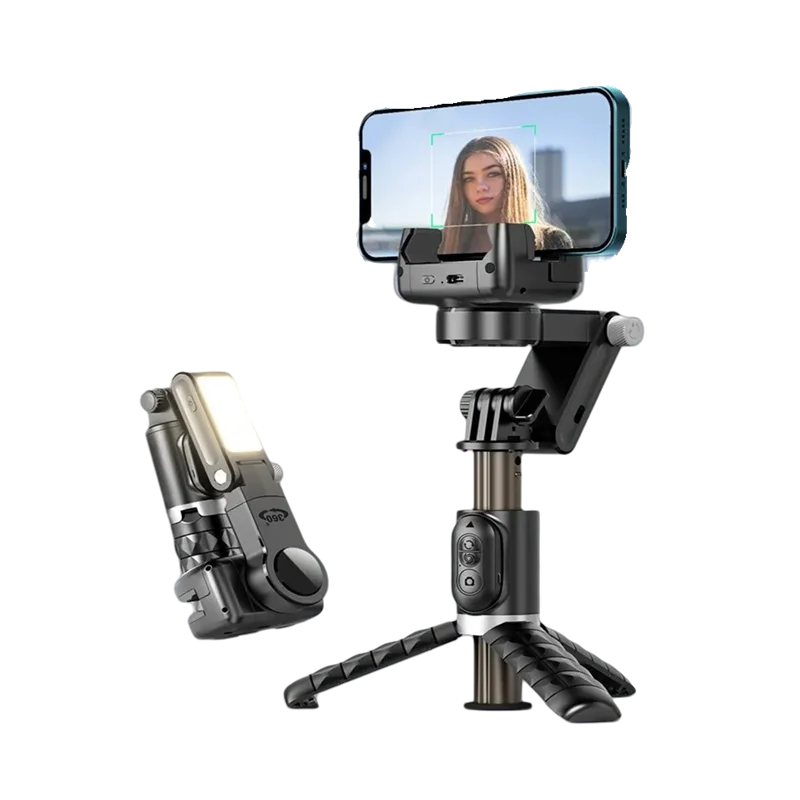 Desktop Following the shooting Mode Gimbal Stabilizer Selfie Stick Tripod with Fill Light for iPhone Cell Phone Smartphone