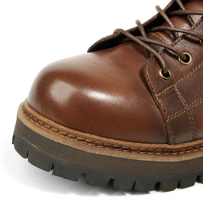 Durable Goodyear-Welted Motorcycle Rugged Heritage Boots Vintage Oil Genuine Leather  Punk For Men Cowhide High-Cut Shoes
