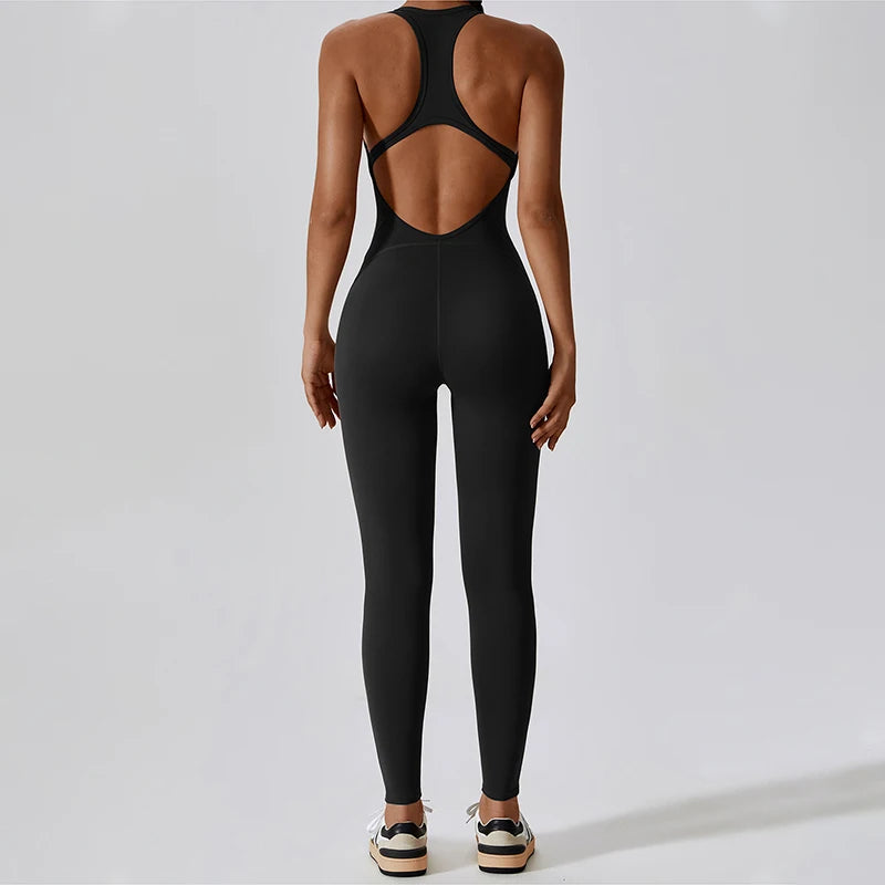 Gym Tracksuit Jumpsuit Sports Overalls for Women Sexy Workout Set Fitness Bodysuit Romper Sportswear Women One-Piece Yoga Suit - Kimlud
