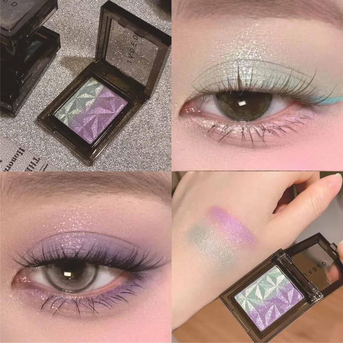 Metallic Gradient Eyeshadow Palette Silver Blue Punk Smoky Eye Shadow Highly Pigmented Pressed Purple Glitter Eyes...