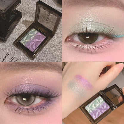 Metallic Gradient Eyeshadow Palette Silver Blue Punk Smoky Eye Shadow Highly Pigmented Pressed Purple Glitter Eyes...