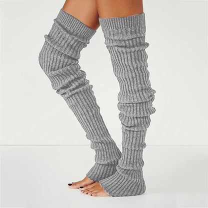 Women Winter Warm Leg Warmers Knee High Socks Girl Boot Topper Sock Warm Foot Cover Skinny Stockings Knitted Crochet Long Socks - Kimlud