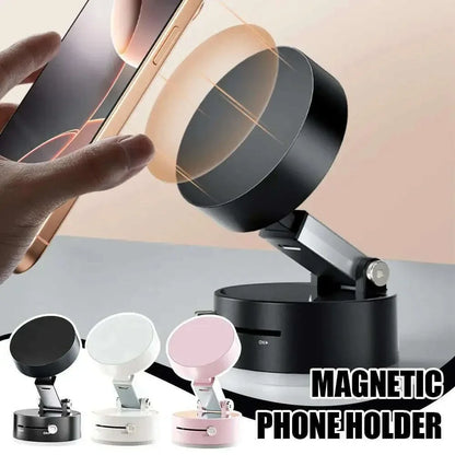 Vacuum Adsorption Magnetic Suction Cup Phone Mount Double Sided Hands-Free Magnetic Cell Phone Holder For Car/Gym/Mirror/Smoot