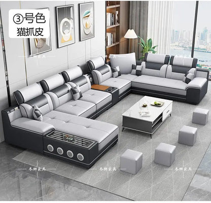 Fabric sofa modern simple living room combination large and small apartment furniture cat scratching skin leave-in technology cl