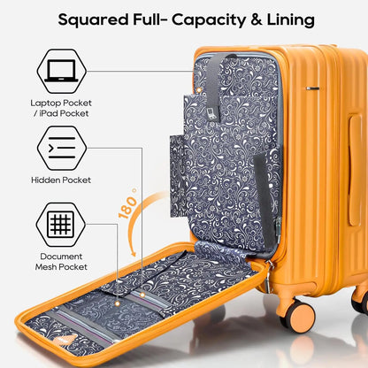 Joyway 5-Piece Travel Luggage Set, with Front Pocket PC Hardside Durable Suitcase, Duffel Bag and Toiletry Bag, TSA Lock - Kimlud