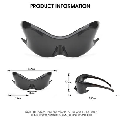 Women Men Unique Punk Style Sunglasses Luxury Brand Sports Goggle One Piece Sun Glasses For Male Cycling Hip Hop Shades UV400