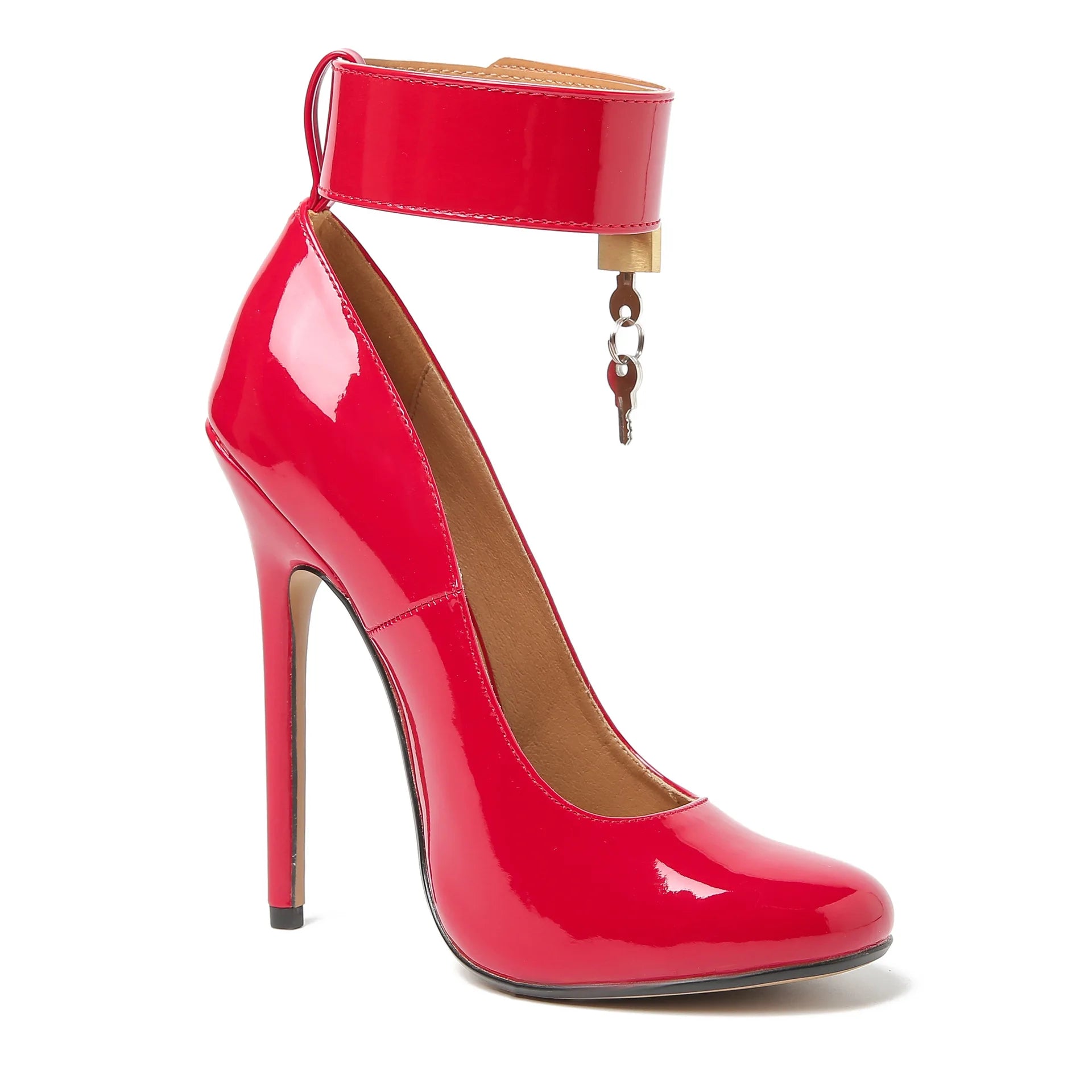 Designer New Women Pumps Belt Buckle Pointed Toe Patent Leather 15CM Thin Heels With Lock Fashion High Heels Women Shoes Black