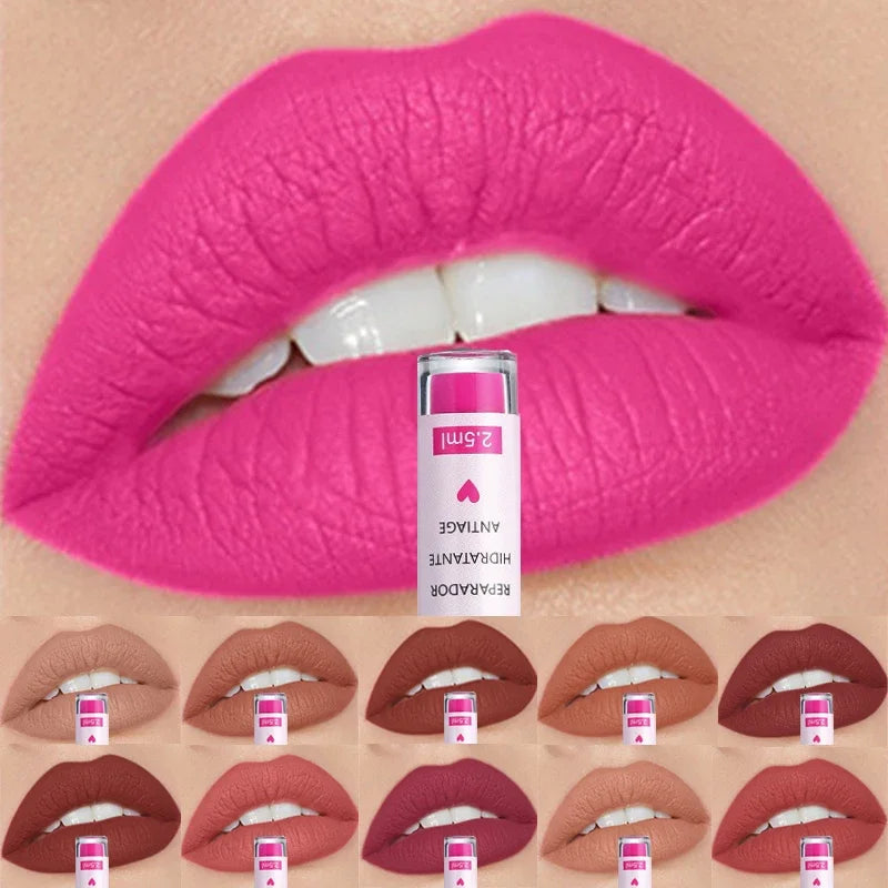 Rose Red Matte Liquid Lipstick Makeup Lip Glaze Moisturizing Waterproof Durable Lip Mud Non-stick Cup Lip Gloss Makeup...