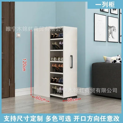 Sliding dustproof shoe cabinet, large capacity wheeled side pull shoe rack storage drawer type seam storage cabinet at home entr - Kimlud