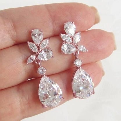 Huitan Crystal Drop Earrings with Bling Bling Cubic Zirconia Temperament Women Earrings High Quality Silver Color Trendy...
