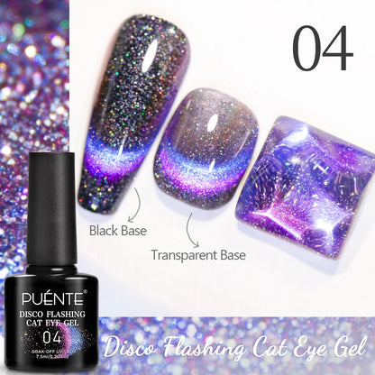 7.5ML Sparkling Reflective Glitter Gel Nail Polish Pink Purple Red Blue Colors Dark Flashing Nail Gel Soak Off UV Nail Varnish