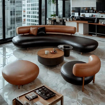Round Curved Living Room Sofas Pouf Armchair Couch Lazy Office Living Room Sofas Recliner Sectional Muebles Library Furniture - Kimlud