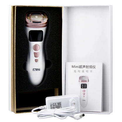 New Mini HIFU Ultrasonic Machine EMS  Microcorriente Facial Lifting Firming Skin Care Anti Wrinkle Massager