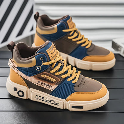 Sneakers Men Casual High Top Board Shoes Vulcanized Shoes Male Walking Sport Shoes Outdoor Sneakers Male Soft Sole Walking Shoes