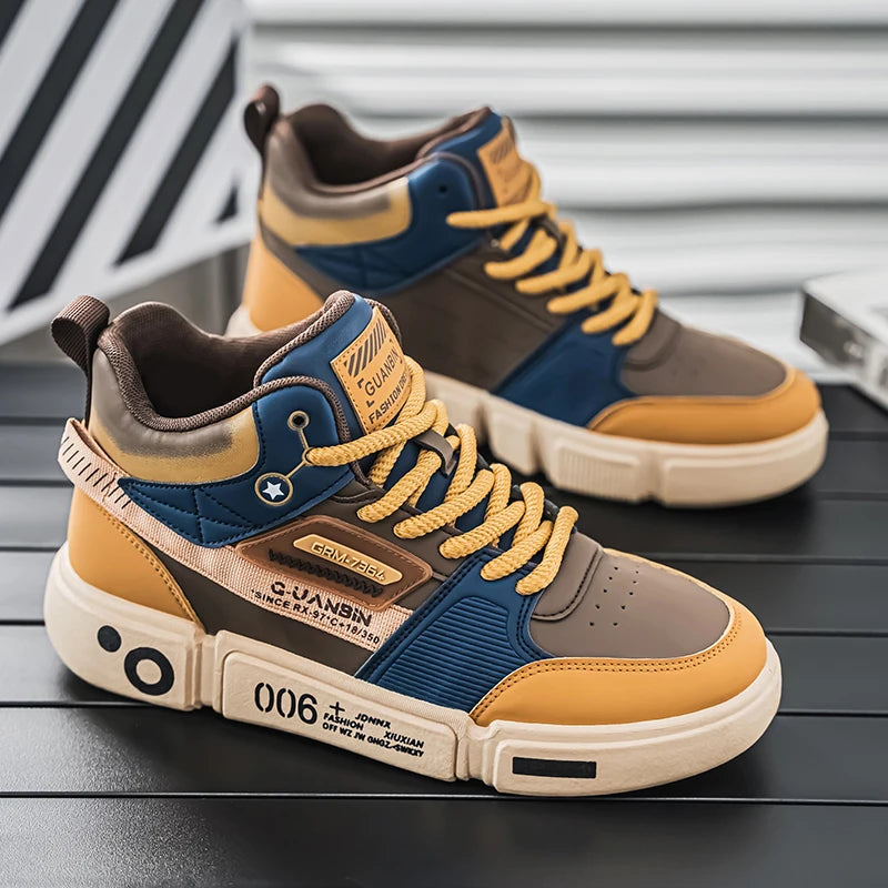 Sneakers Men Casual High Top Board Shoes Vulcanized Shoes Male Walking Sport Shoes Outdoor Sneakers Male Soft Sole Walking Shoes