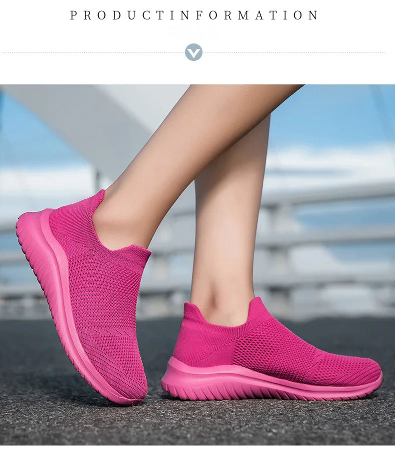 Men Shoes Sneakers Breathable Mesh Slip on Running Shoes Outdoor Non-Slip Couple Jogging Training Hiking Sports Shoes