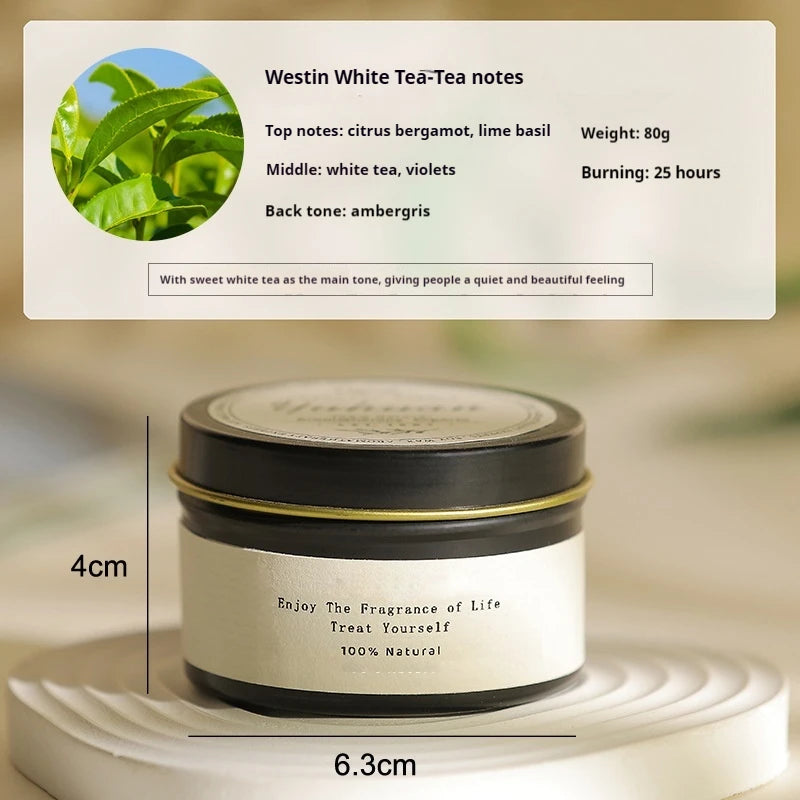 Black Tin Can Scented Aromatic Candles Wooden Wick Candle Jars with Lid Classic Home Decorative Candles Citronella - Kimlud