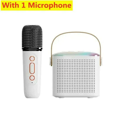 Y1 Wireless Dual Microphones Karaoke Machine KTV DSP System Bluetooth 5.3 PA Speaker HIFI Stereo Surround RGB Colorful LED Light