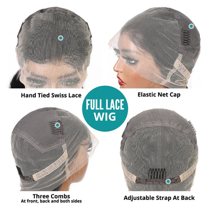 Real Full Lace Wigs Human Hair for Braided Wigs Knotless Braids Straight HD Full Lace Frontal Wig Braid Wigs Preplucked...