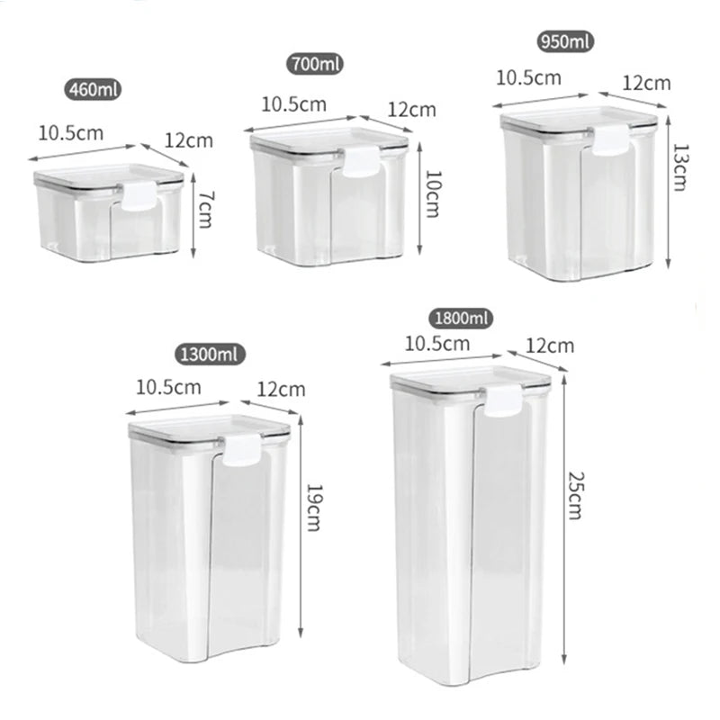 Sealed Jars Kitchen Grain Storage Organizer Large Tank Plastic Moisture-proof Storage Box Household Seasoning Jars Set - Kimlud