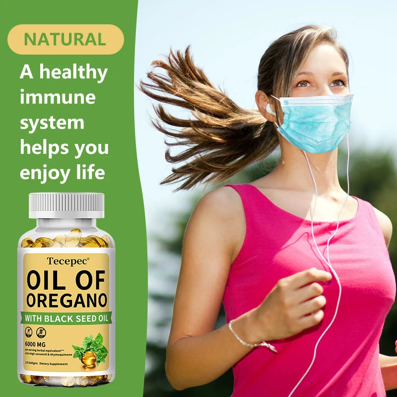 Oil of Oregano with Black Seed Oil, 30/60/120 Capsules– 20:1 Extract - Antioxidant Immune Health Support, Non-GMO...