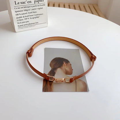 Fashionable Skinny PU Leather Alloy Buckle Custom Brand Design Thin Skinny Faux Leather Belt For Jeans Dress