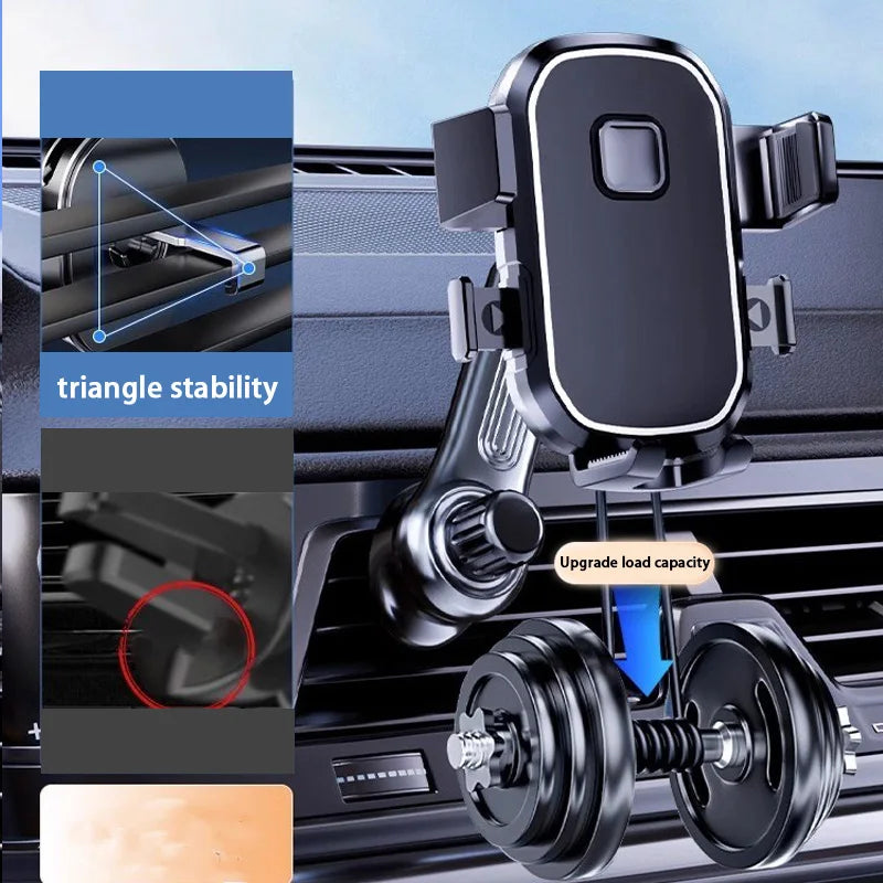 Car Phone Holder [Wider Clamp & Metal Hook] Car Phone Mount [Thick Cases Friendly] Air Vent Clip Cell Phone Holder for All - Kimlud