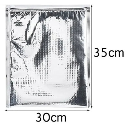 Relchoor 5pcs Insulated Food Storage Bag Aluminum Foil Insulated Reusable Bag Thermal Cooler Silver Outdoor Kitchen Food Bags